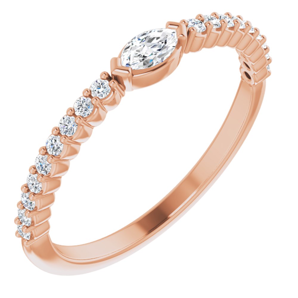 14K Rose 1/4 CTW Natural Diamond Stackable Ring