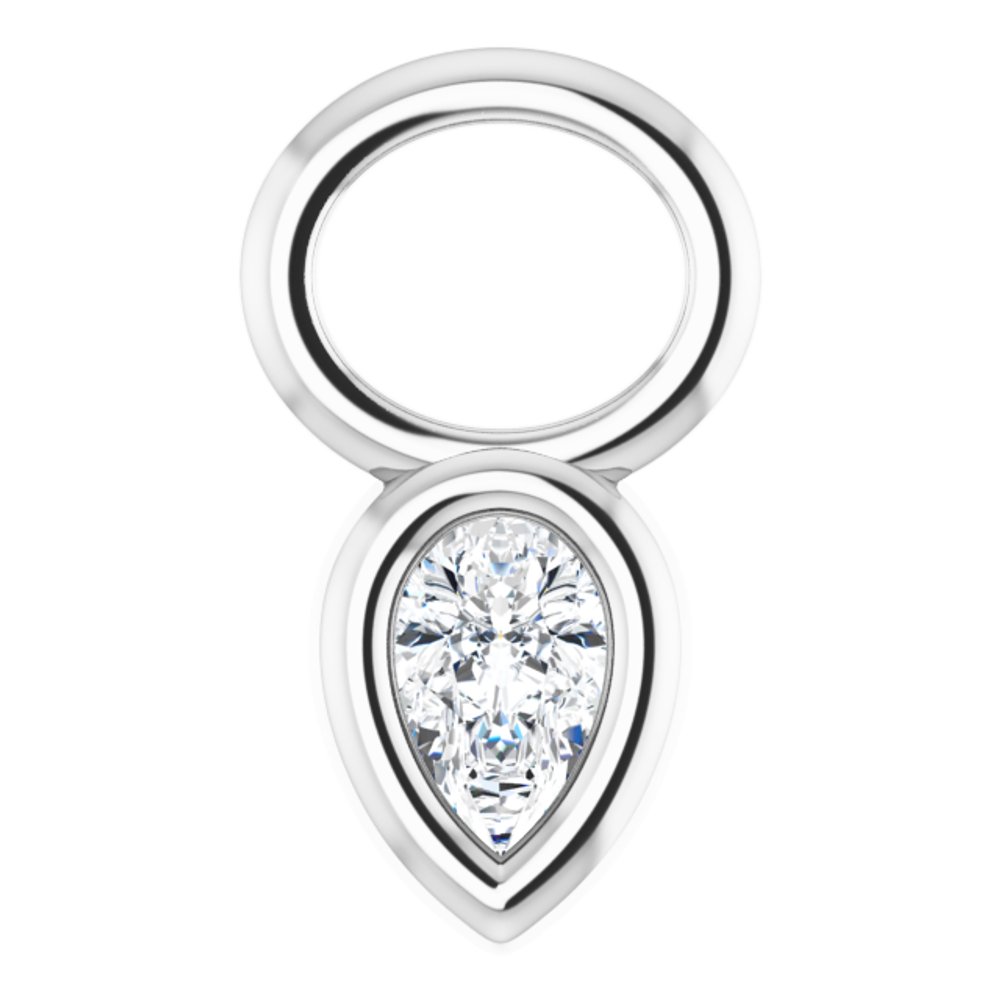 Platinum Lab-Grown Moissanite Bezel-Set Hoop Dangle