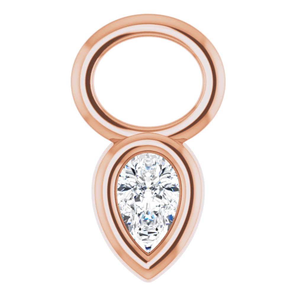 14K Rose Lab-Grown Moissanite Hoop Dangle