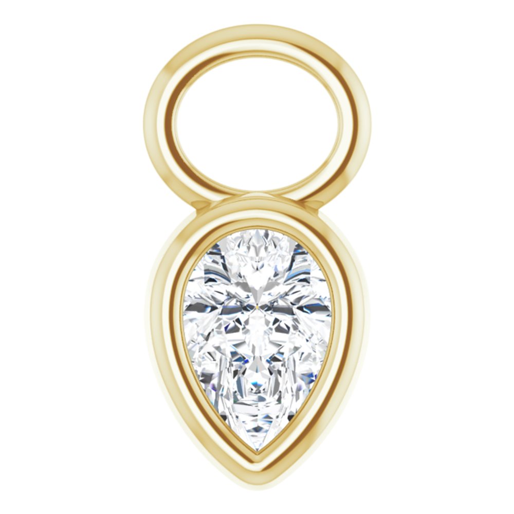 14K Yellow 1/3 CT Lab-Grown Diamond Hoop Dangle