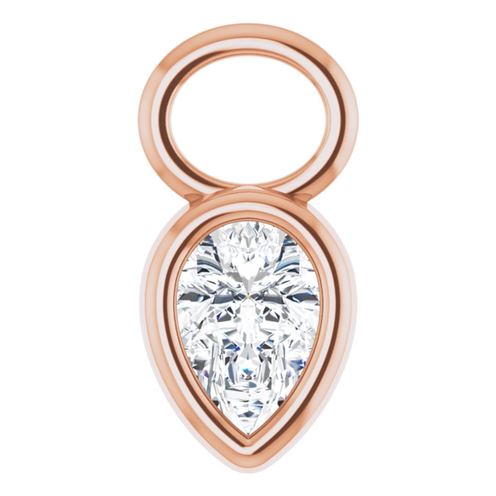 14K Rose Lab-Grown Moissanite Hoop Dangle