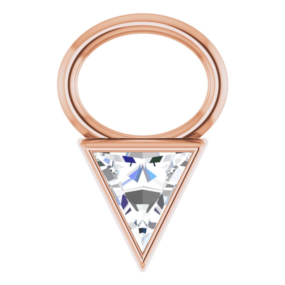 14K Rose .06 CT Natural Diamond Hoop Dangle