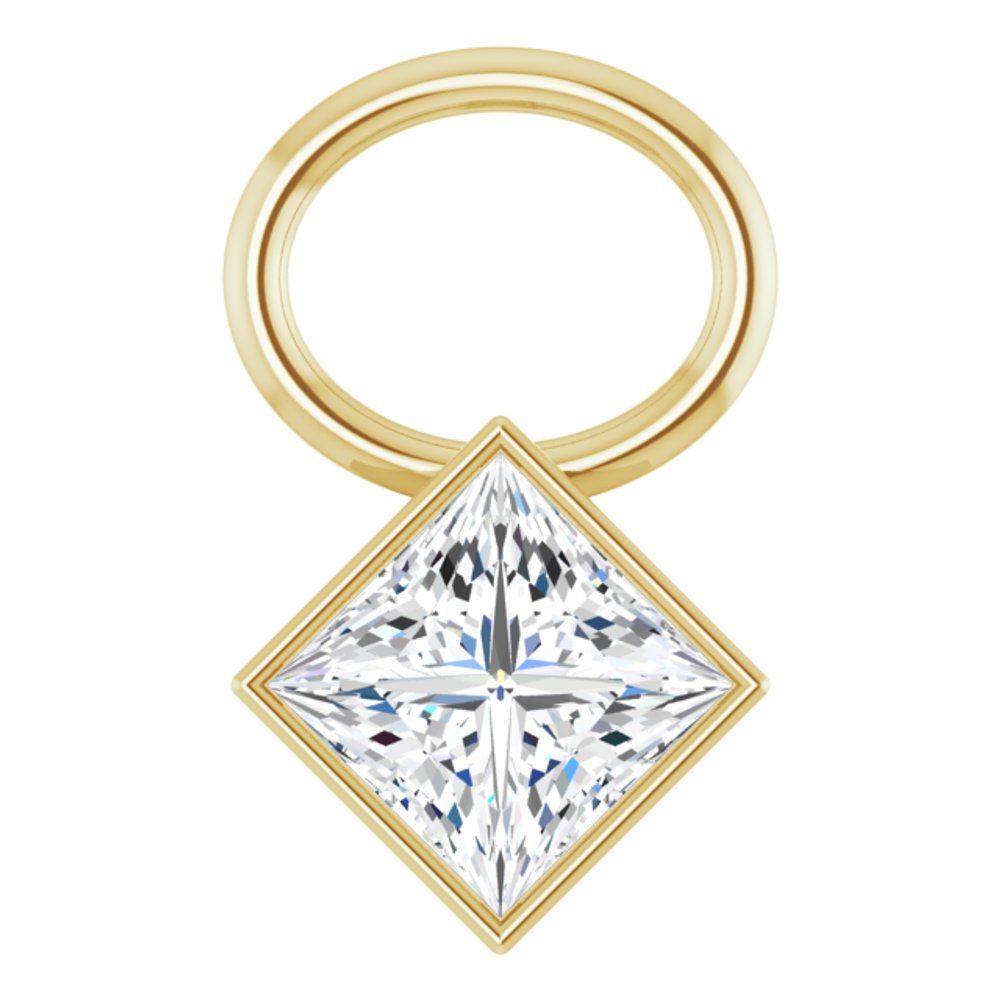 14K Yellow 1/6 CT Lab-Grown Diamond Hoop Dangle