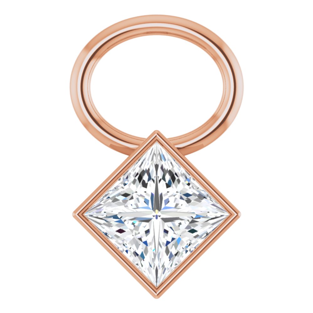 14K Rose Lab-Grown Moissanite Hoop Dangle