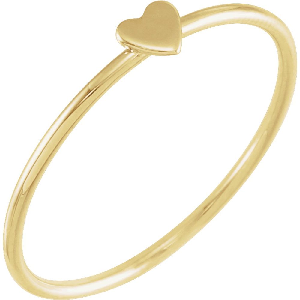 14K Yellow Stackable Heart Ring Size 7