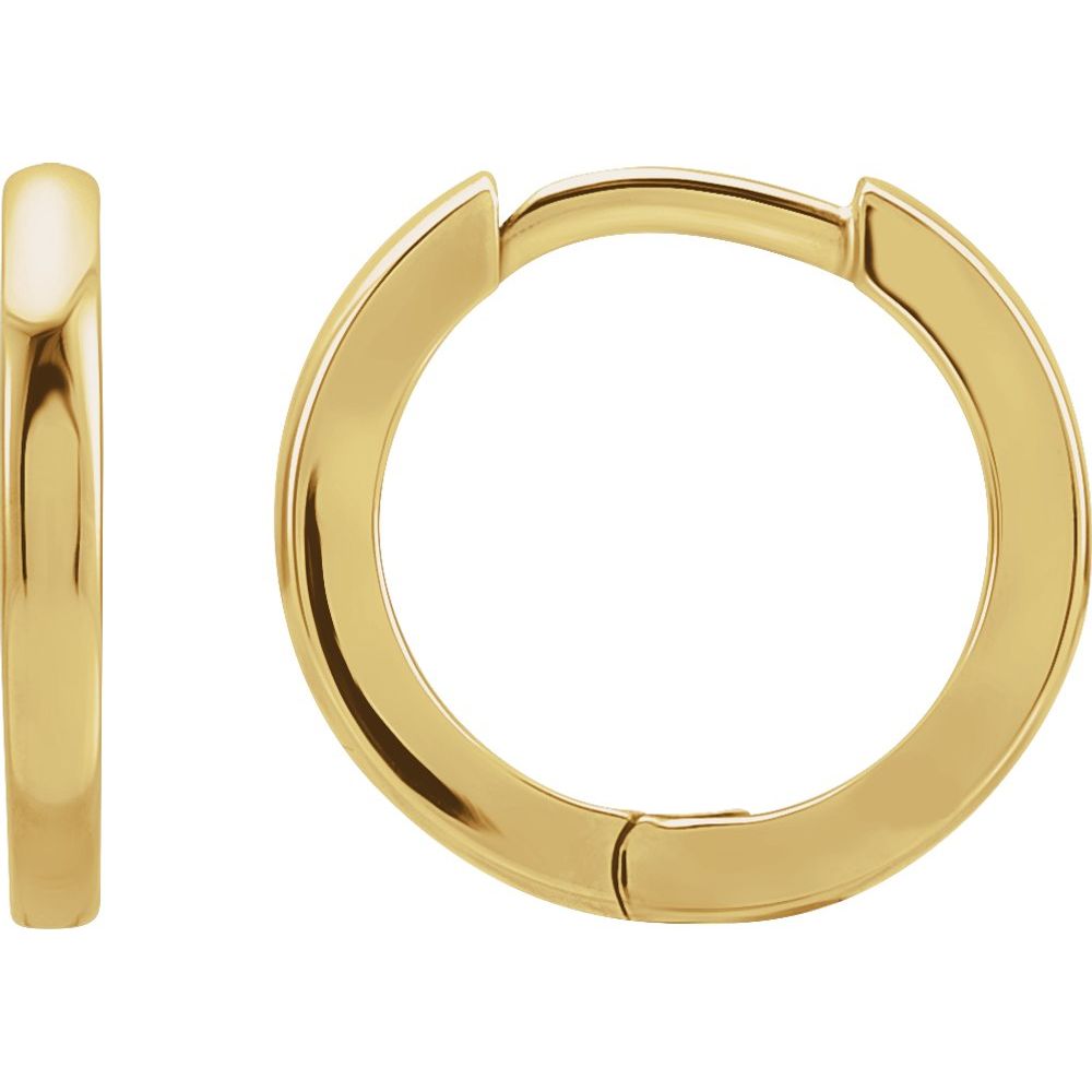 14K Yellow 18 mm Huggie Hoop Earrings