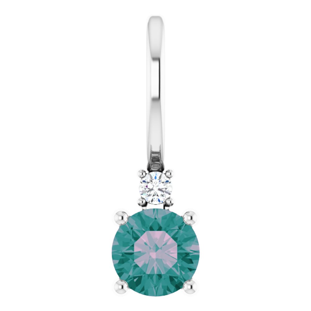 Platinum Natural Alexandrite & .015 CT Natural Diamond Charm/Pendant