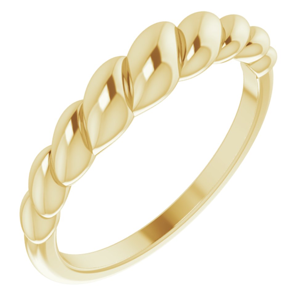 14K Yellow Rope Dome Ring