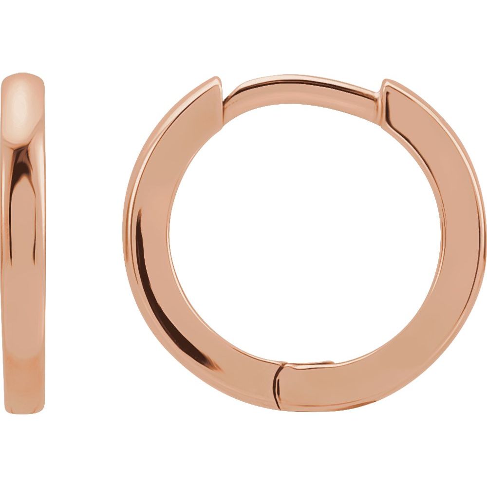 14K Rose 18 mm Huggie Hoop Earrings