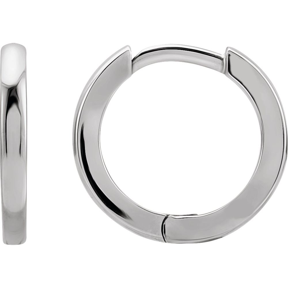 Platinum 18 mm Huggie Hoop Earrings