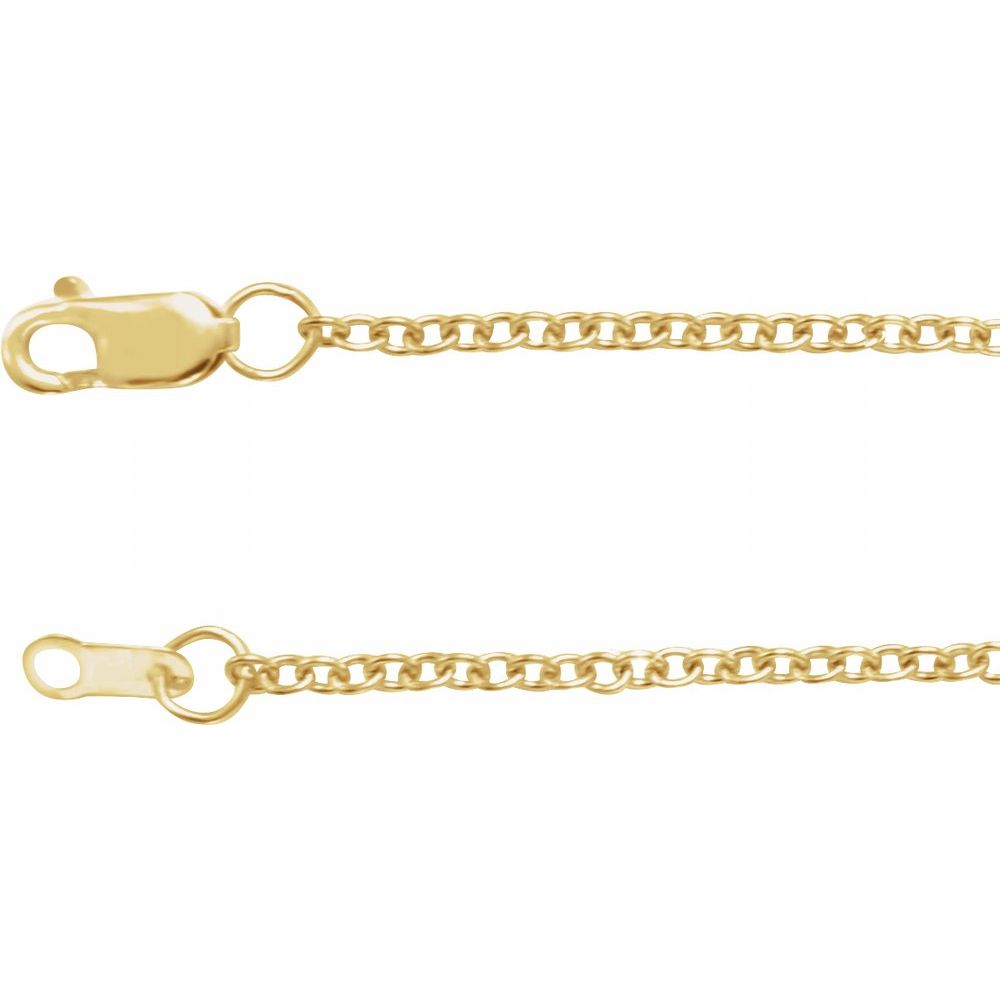 14K Yellow 1.5 mm Cable 7" Chain