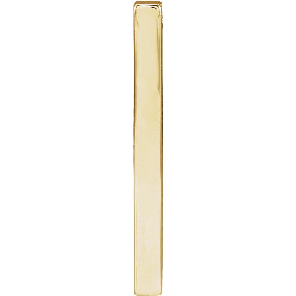 14K Yellow 25x2.6 mm Engravable Four-Sided Vertical Bar Pendant