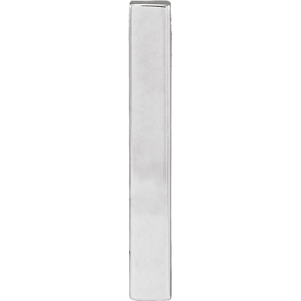 Platinum 17x2.5 mm Engravable Four-Sided Vertical Bar Pendant