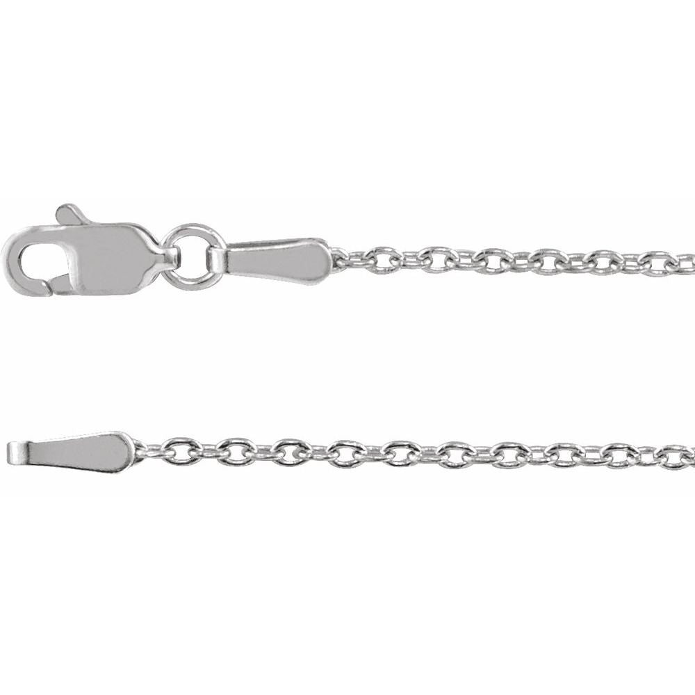 14K White 1.4 mm Cable 24" Chain