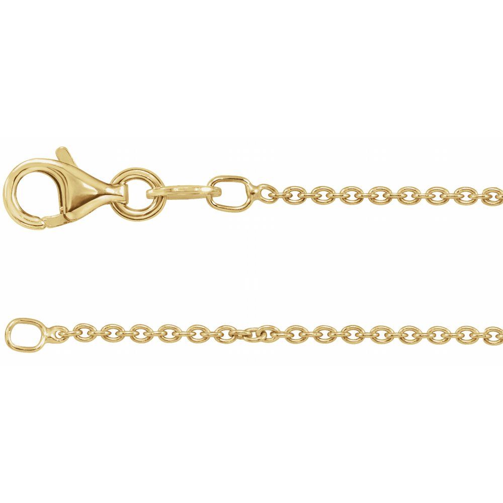 18K Yellow Gold-Plated Sterling Silver 1.4 mm Cable 18" Chain