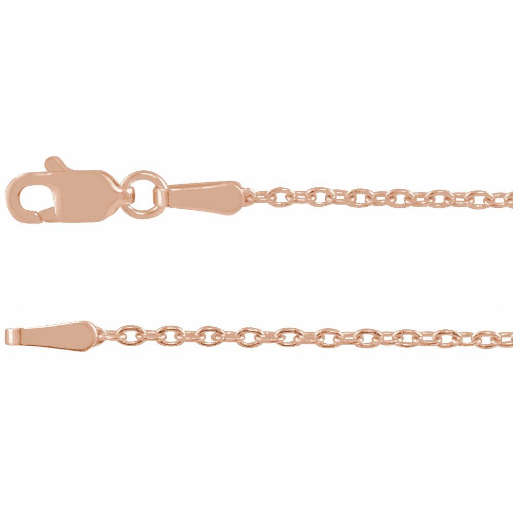 14K Rose 1.4 mm Cable 24" Chain