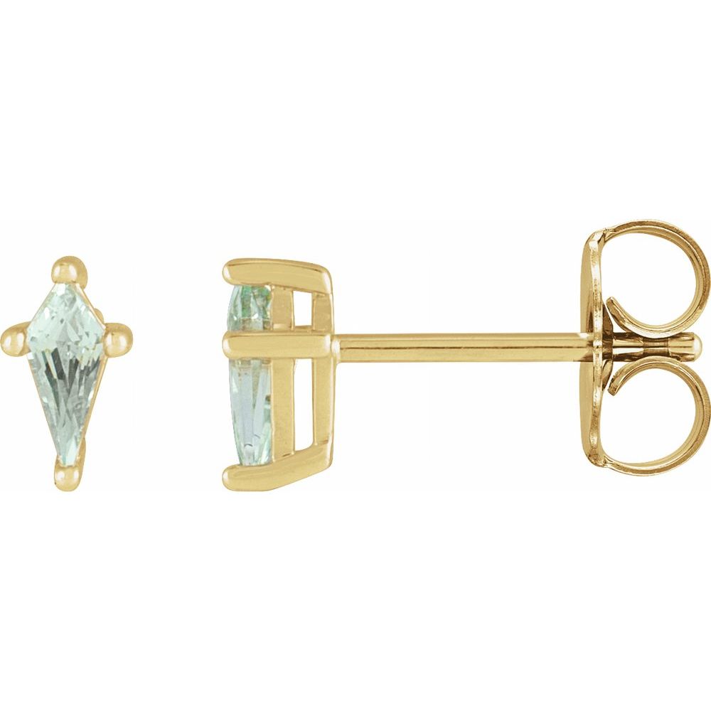 14K Yellow Lab-Grown Green Sapphire Earrings