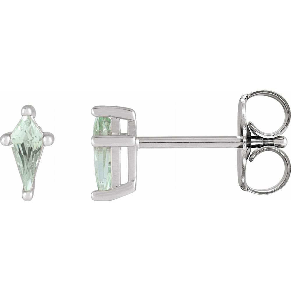 Sterling Silver Lab-Grown Green Sapphire Earrings